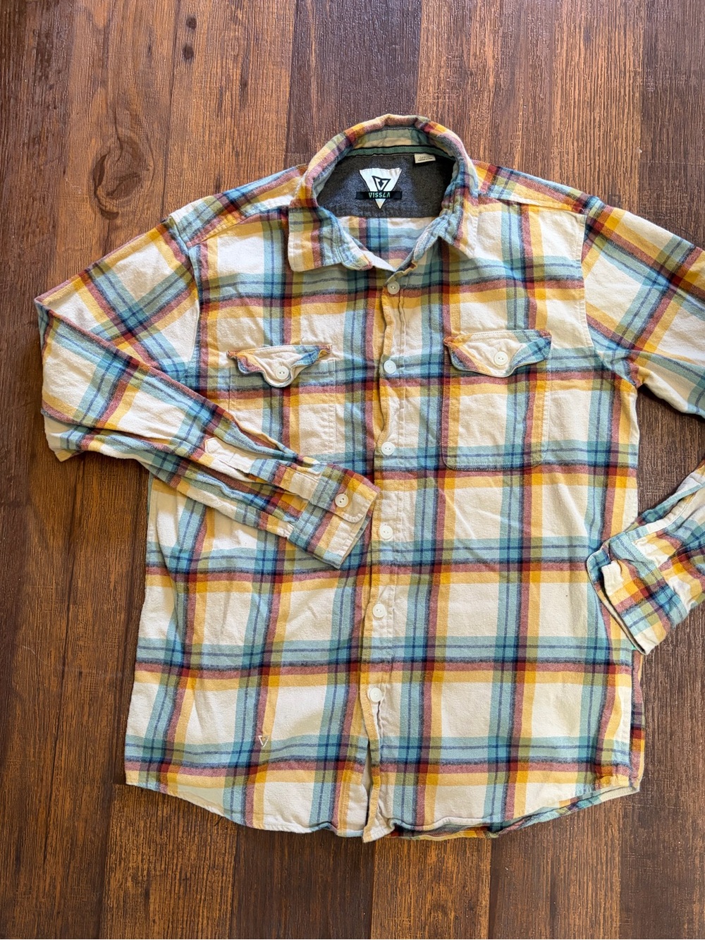 Men's Vissla Shirt Multicolor Plaid L Surf Beach Skate Streetwear City Grunge - Picture 4 of 13
